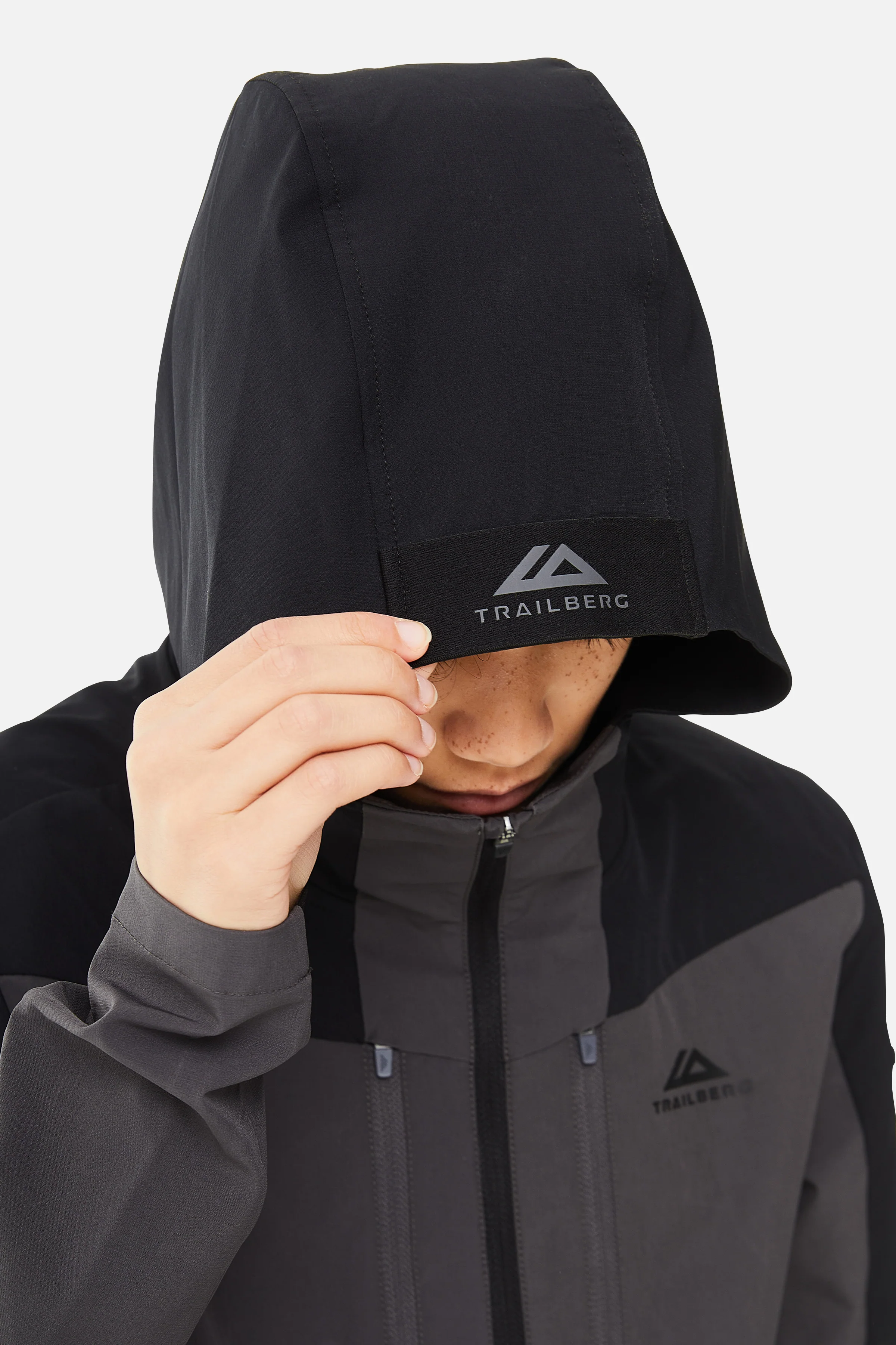 Boys Elbrus Hood - Black/Volcano Grey - Image 8