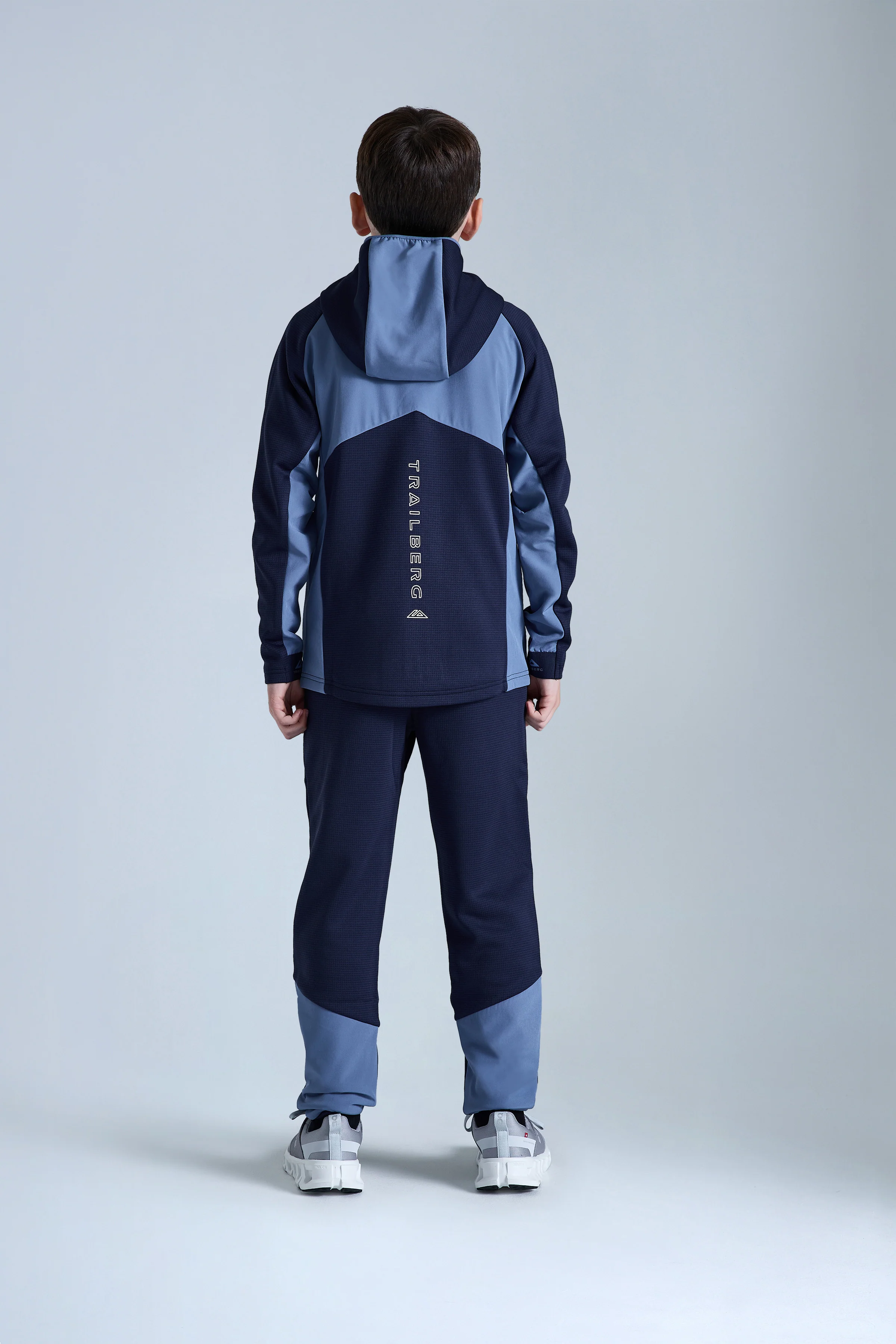 Boys Ice Gridded Fleece Hood - Navy Blue/Blue Essence - Image 6