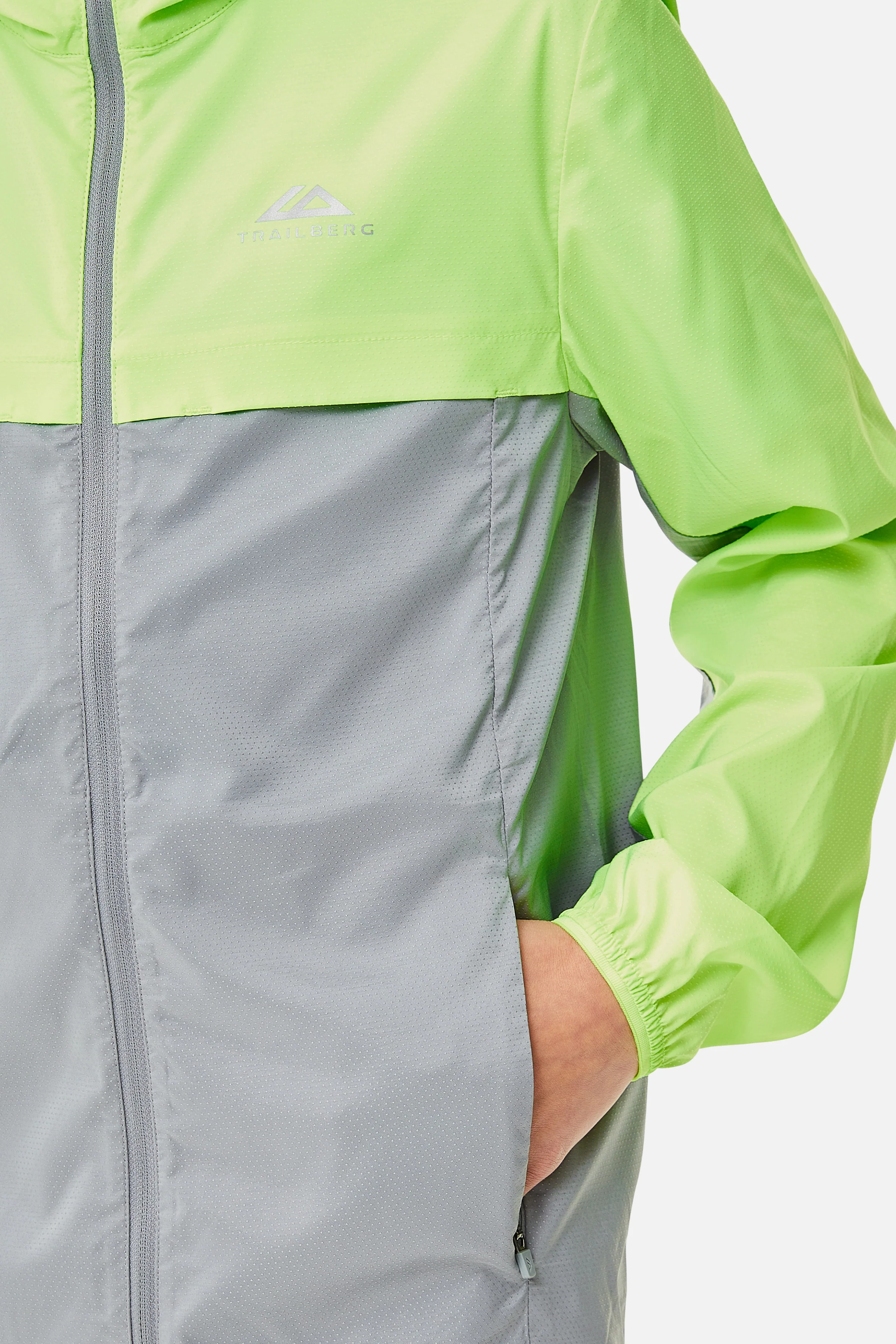 Boys Mentum Hood - Moon Grey/Neon Lime - Image 4