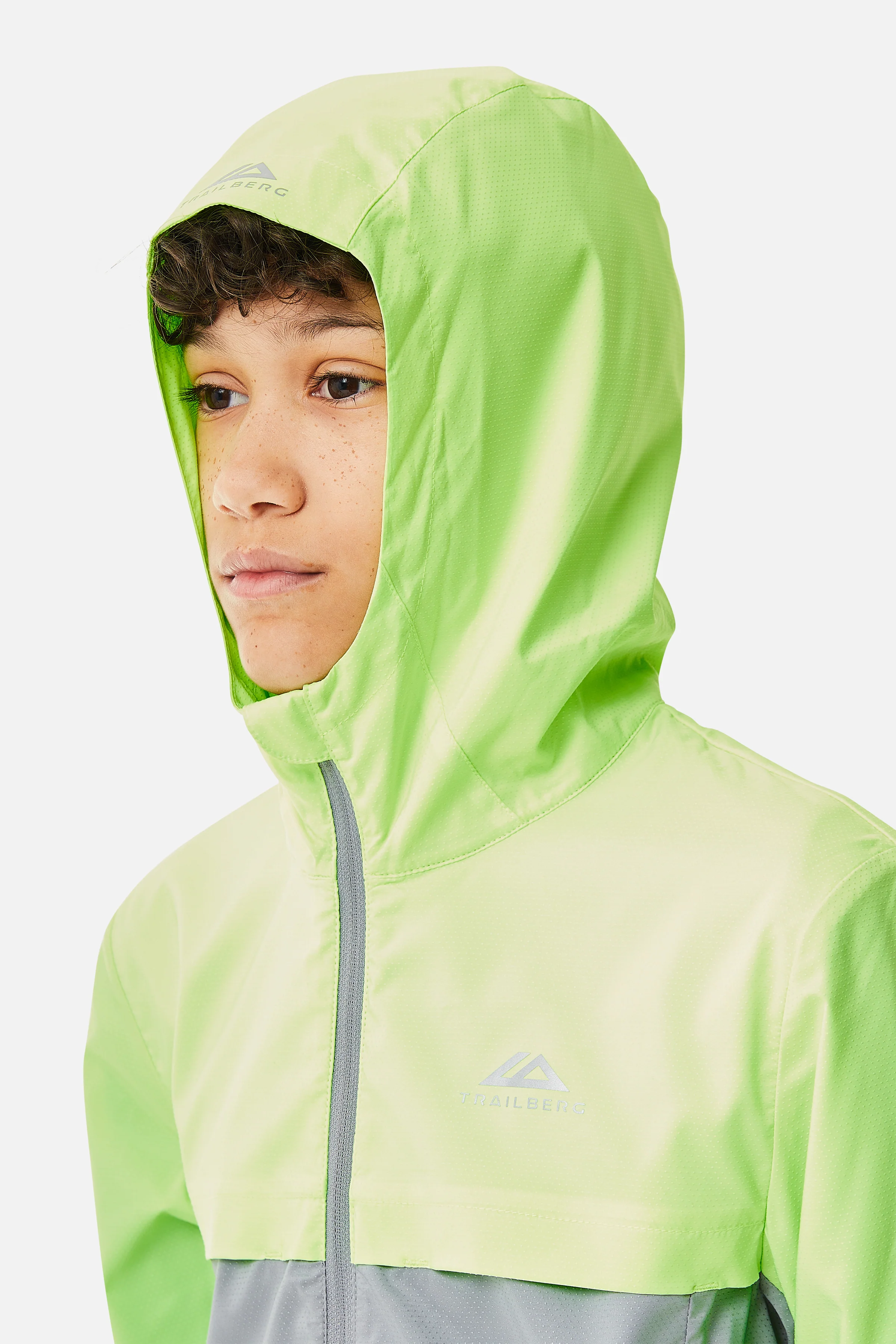 Boys Mentum Hood - Moon Grey/Neon Lime - Image 5