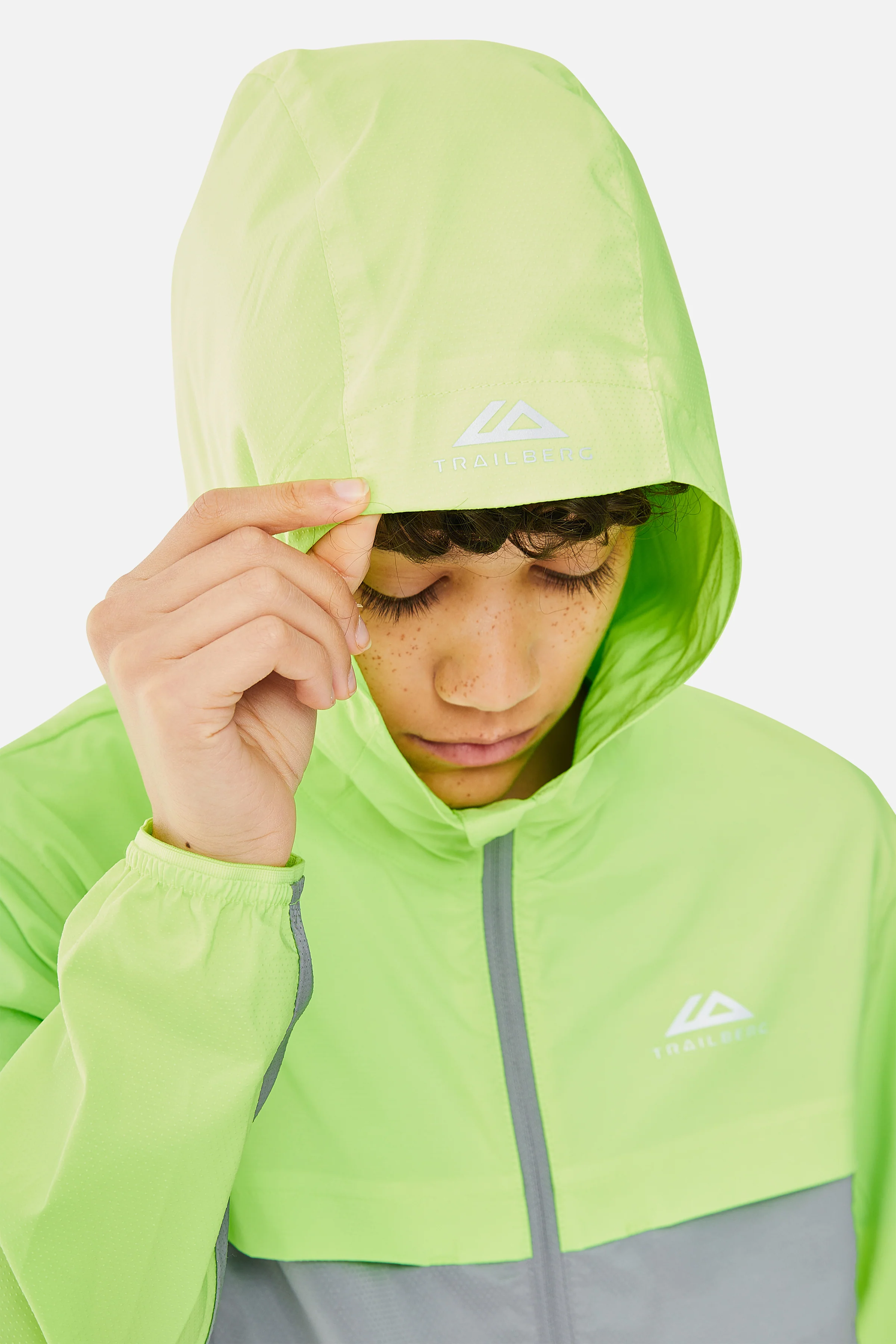 Boys Mentum Hood - Moon Grey/Neon Lime - Image 6