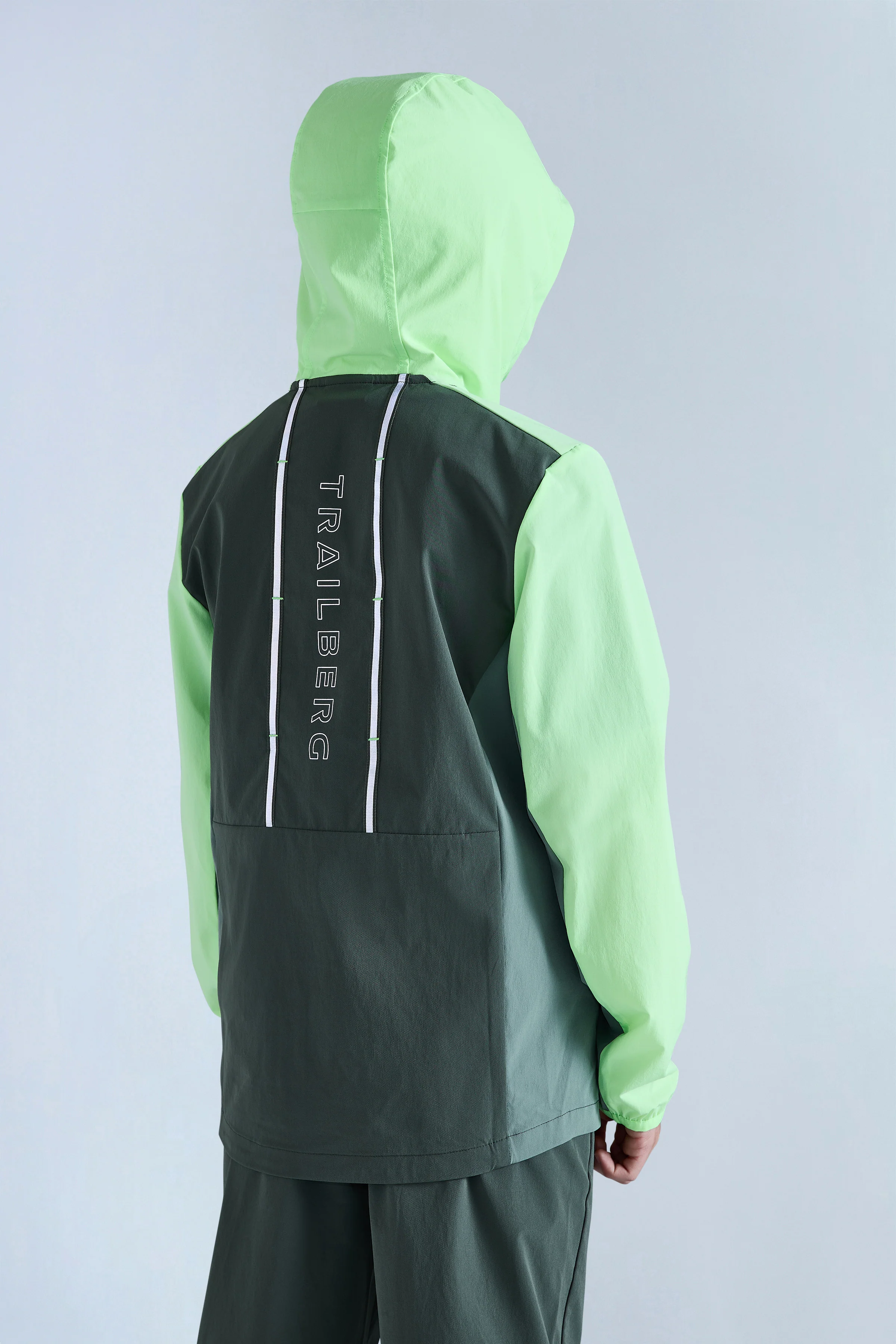 Boys Triathlon 2.0 Hood - Dark Fern/Tidal Green/Neon Lime - Image 4