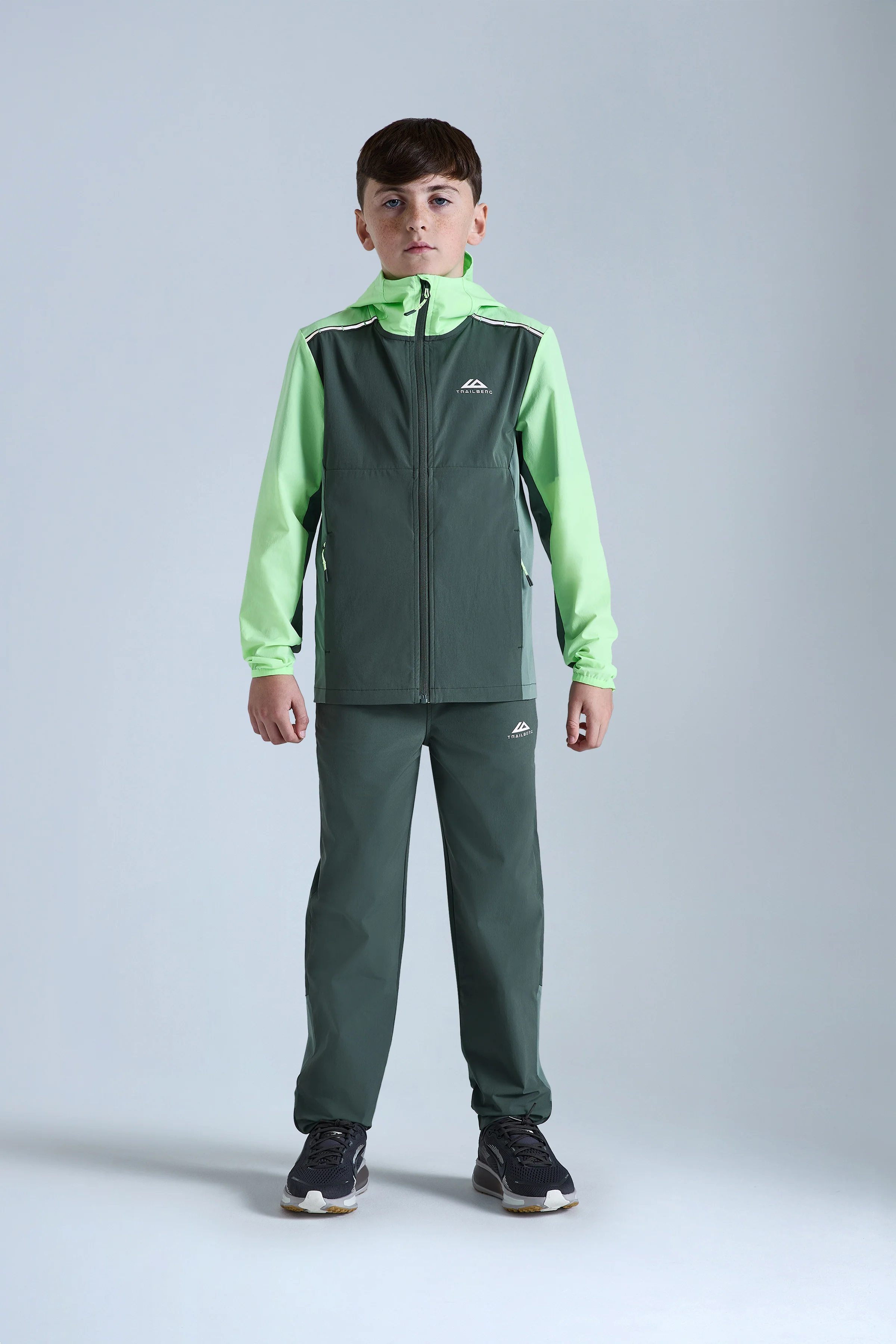 Boys Triathlon 2.0 Hood - Dark Fern/Tidal Green/Neon Lime - Image 5