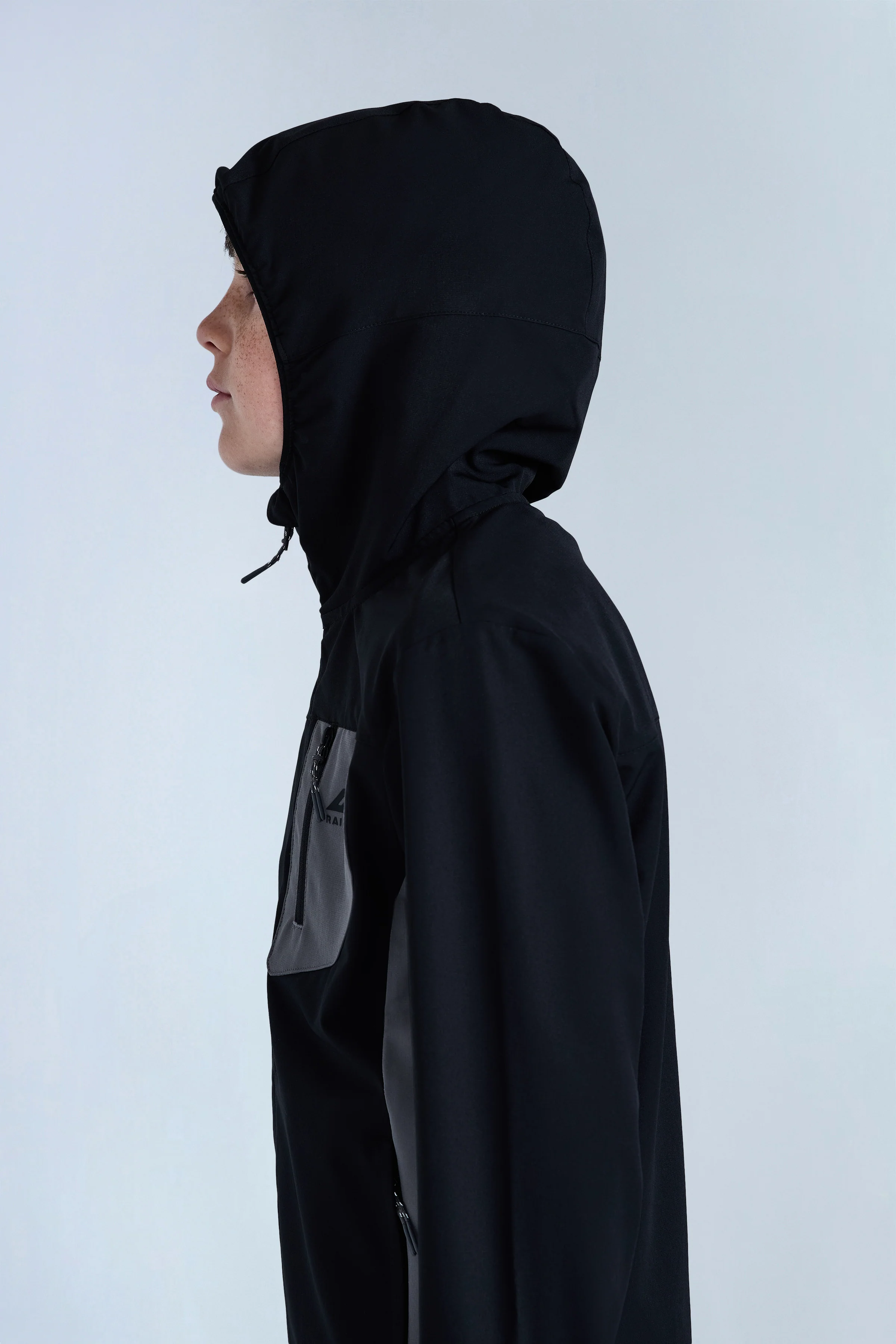 Boys Venture Gridded Hood - Black/Urban Smoke - Image 3