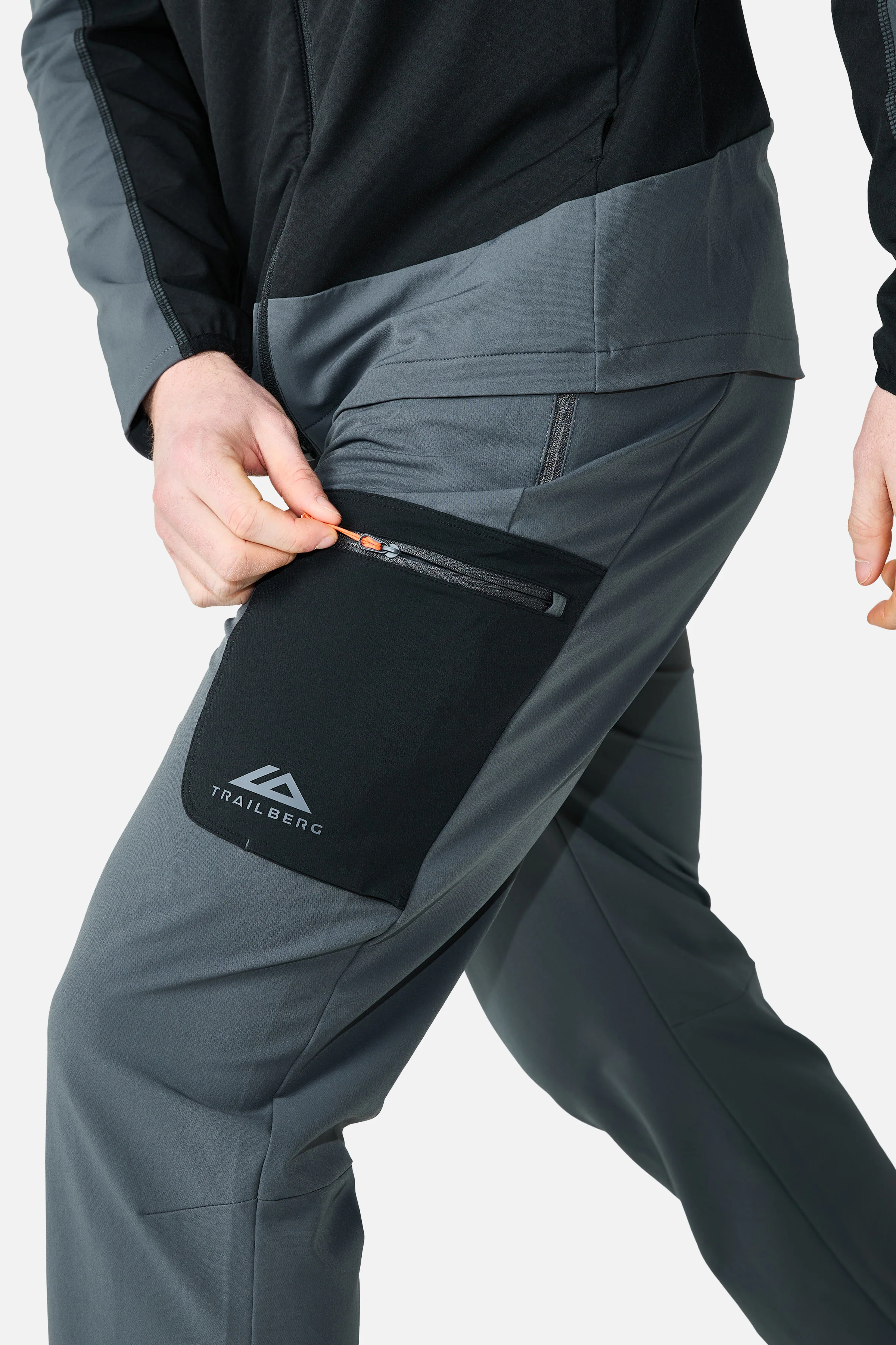 Caldera Gridded Fleece Tracksuit - Black/Grey - Image 10