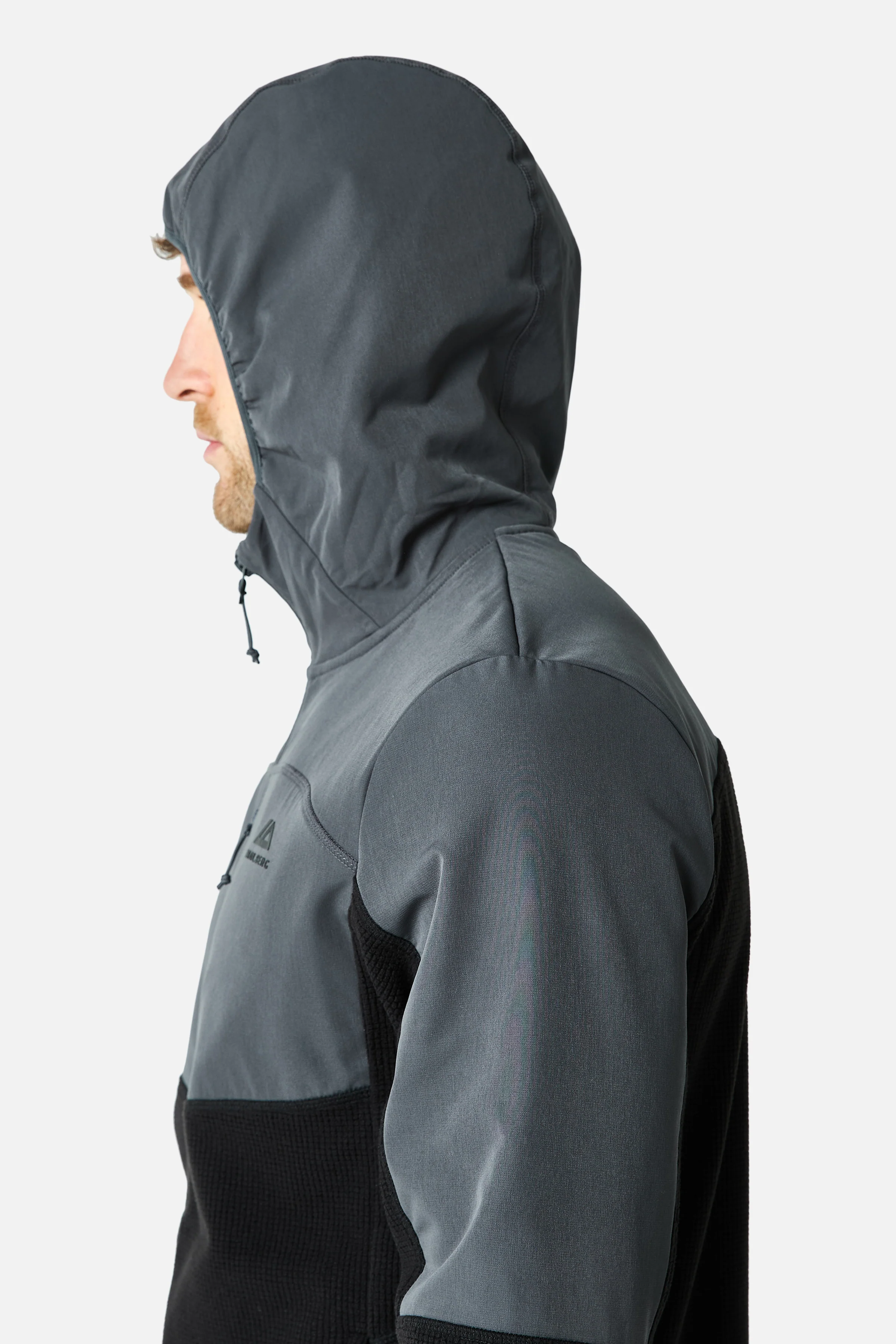 Compass Microfleece Hood - Black/Asphalt - Image 4