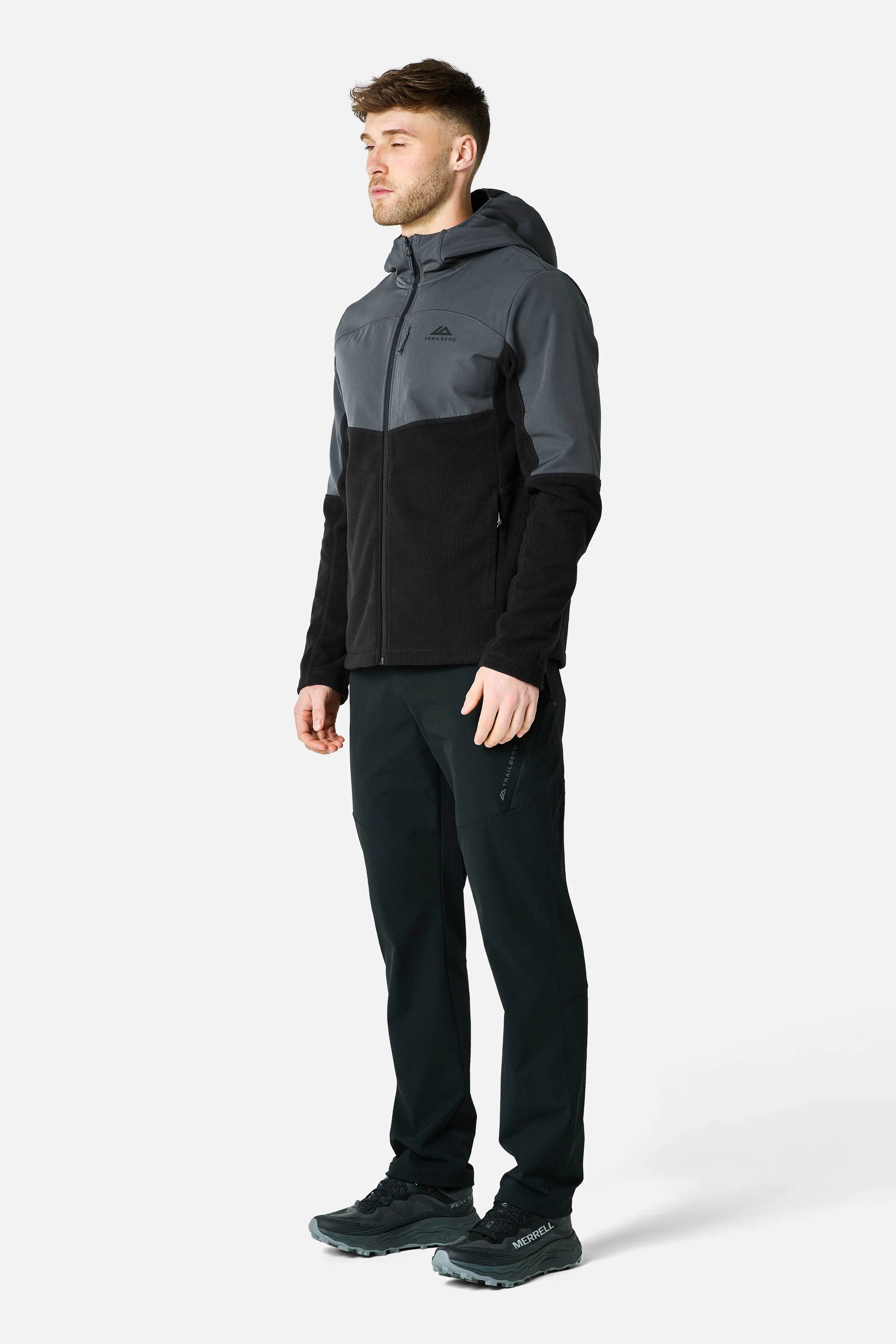 Compass Microfleece Hood - Black/Asphalt - Image 7