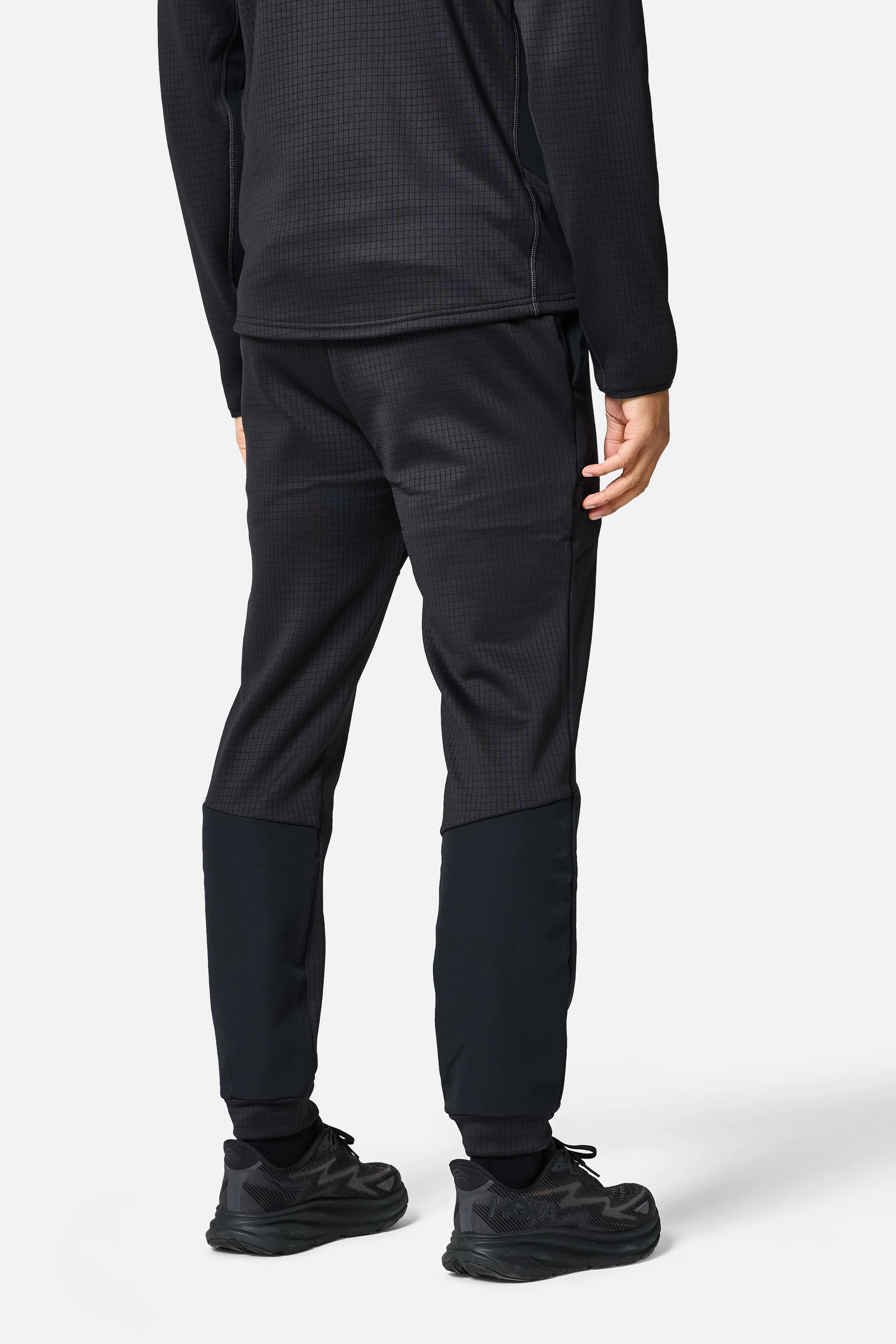 District Gridded Fleece Tracksuit - Black/Volcano Grey - Image 9