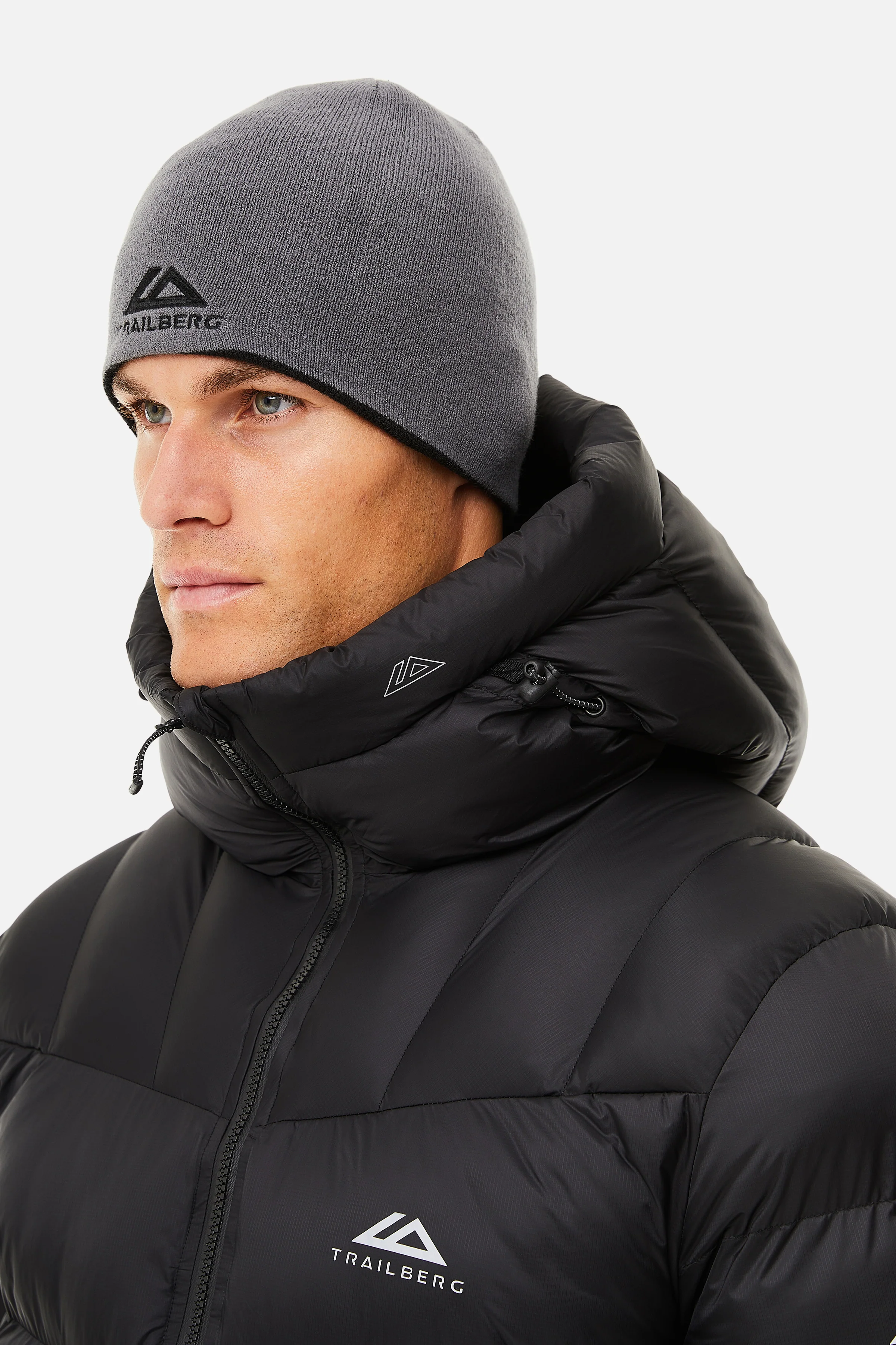Peak Reversible Beanie - Black/Grey - Image 4