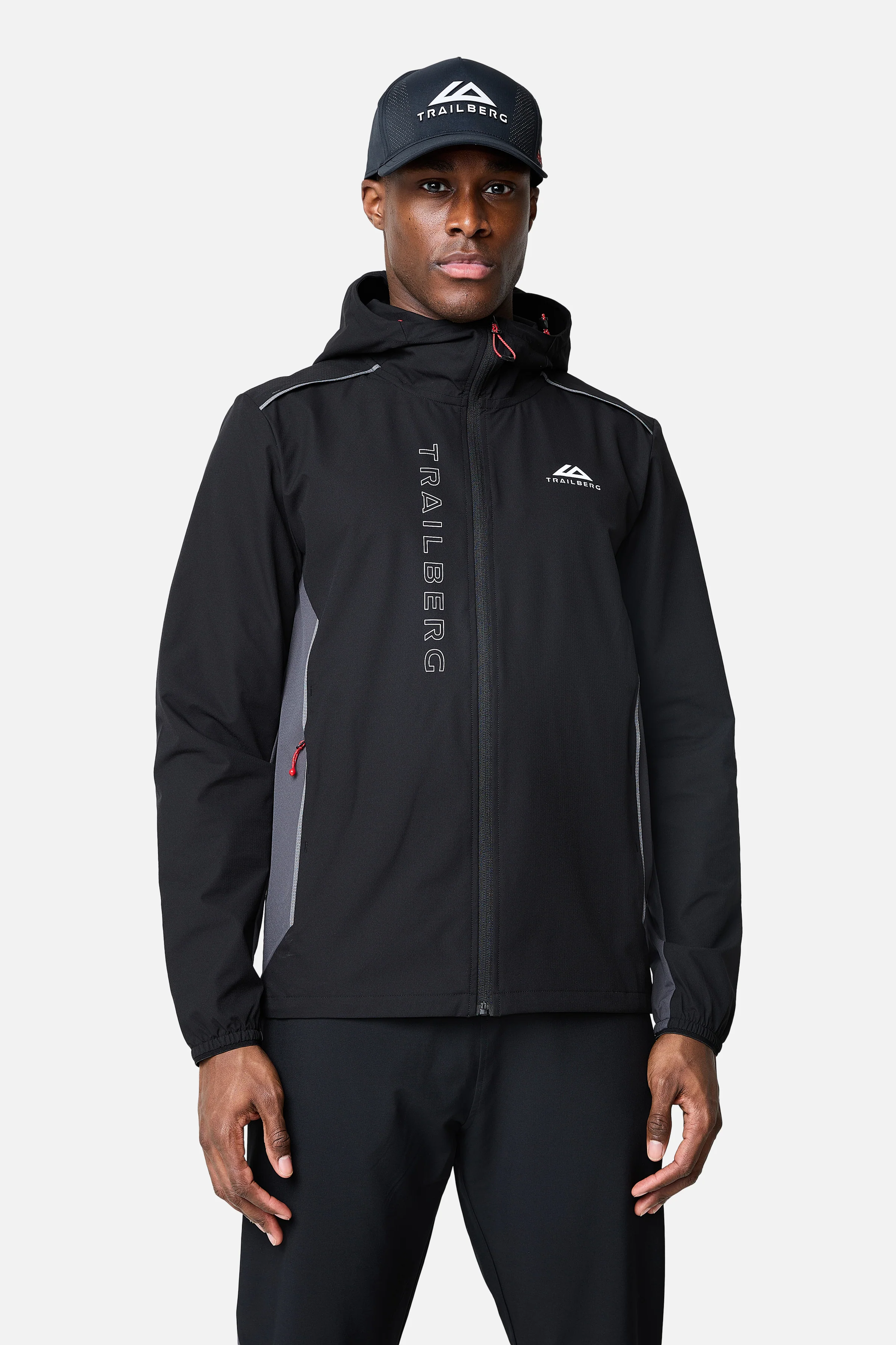 SS26 Triathlon Windbreaker - Black/Volcano Grey/Blazing Red