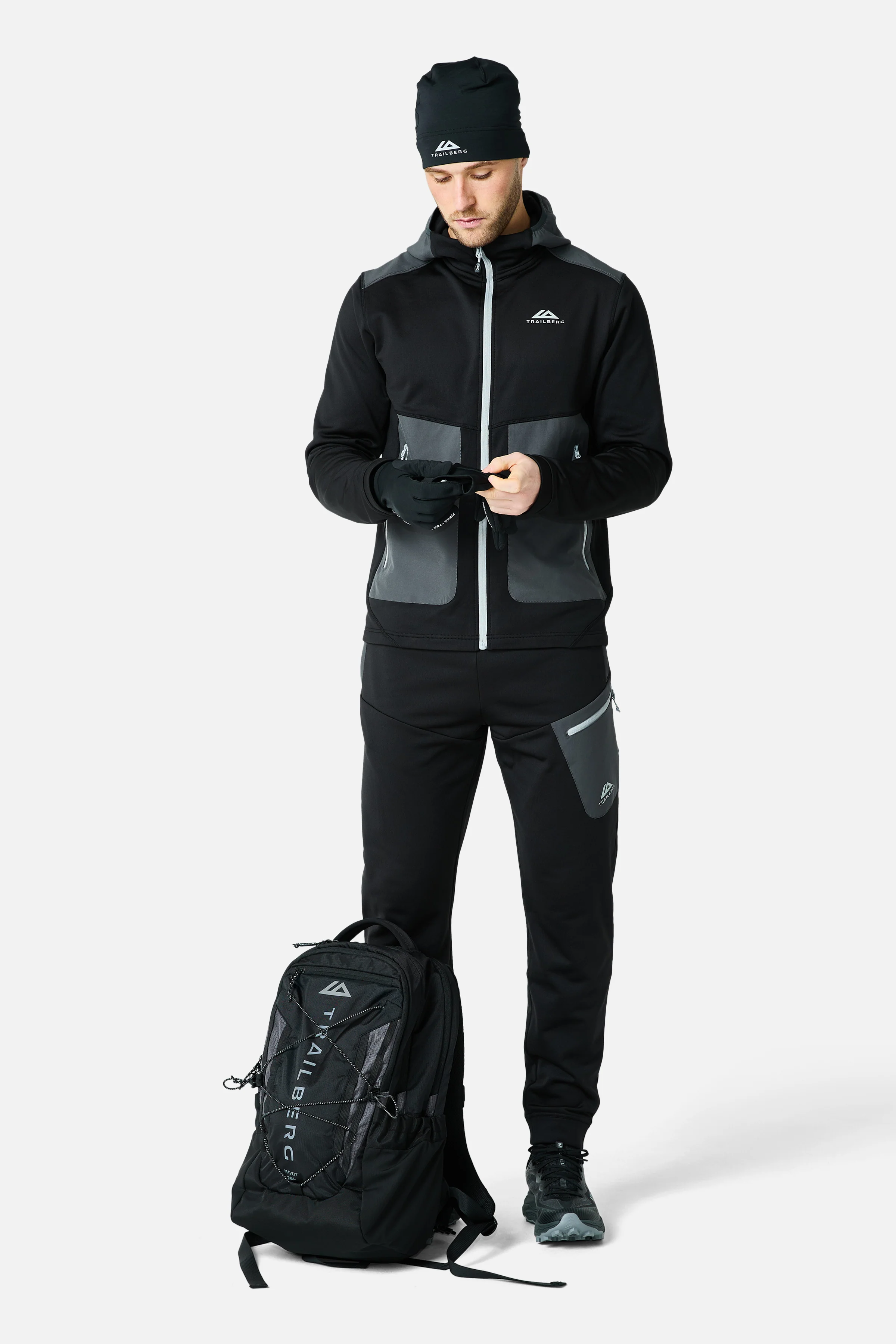Vale Gridded Fleece Pant - Black/Volcano Grey - Image 4