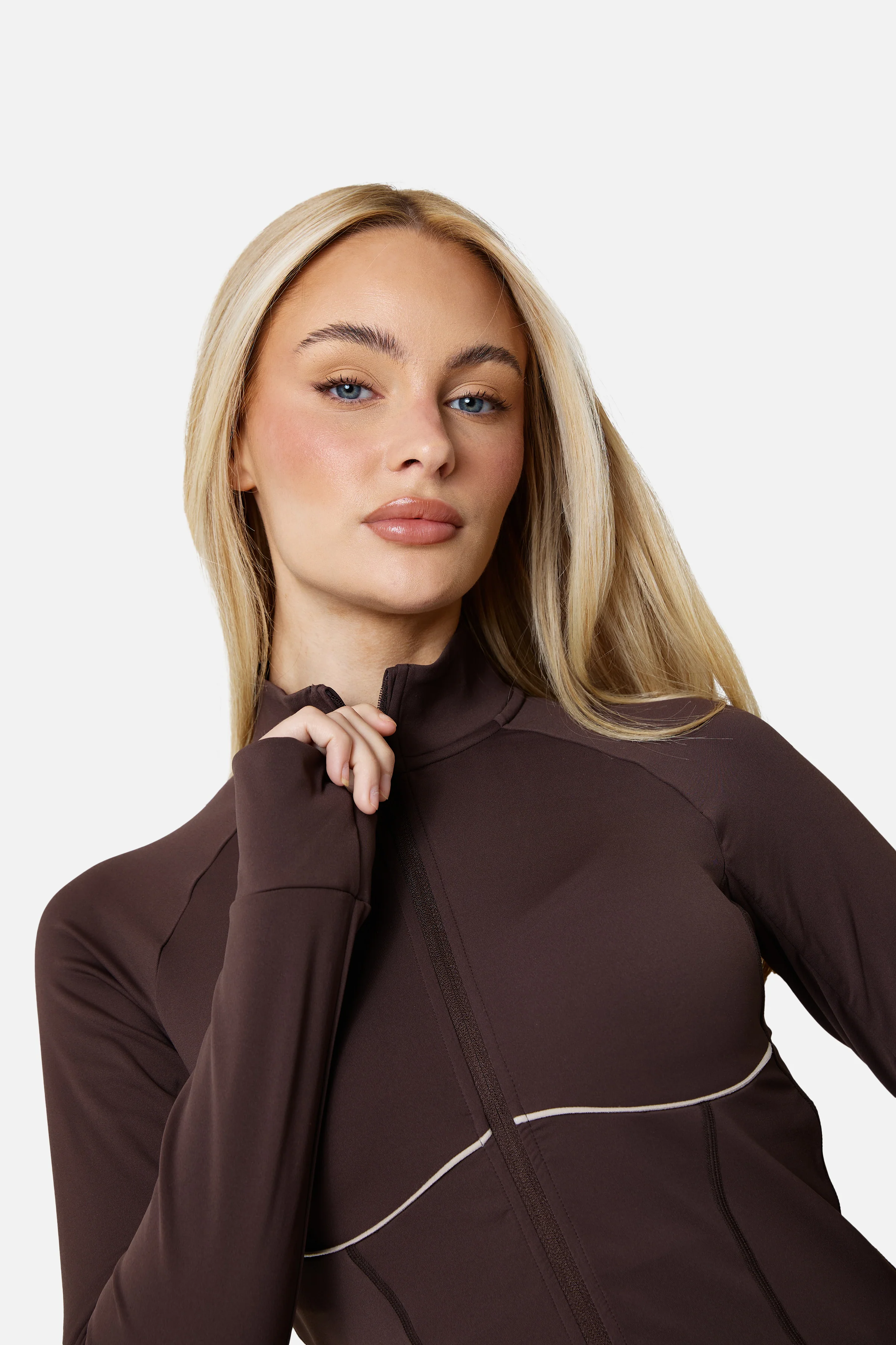 Womens Drift Track Jacket - Bitter Chocolate - Image 7